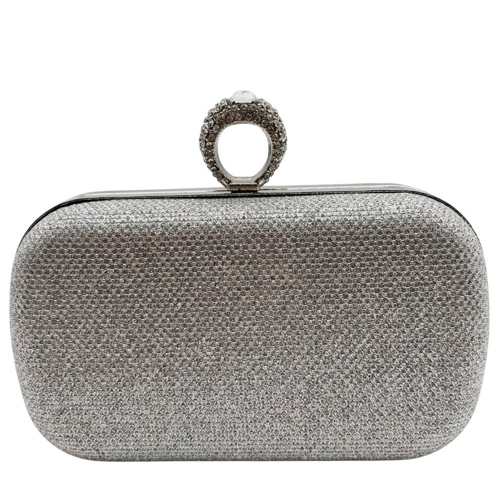 Expressions New York Silver Rhinestone Clutch